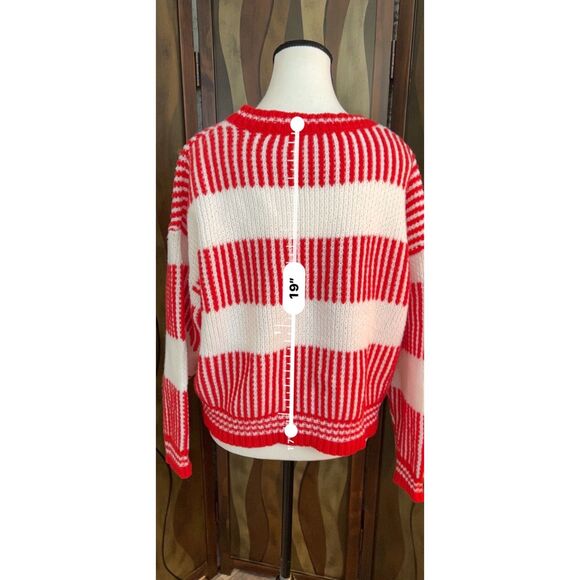 Vintage inspired Zaful cropped red and white sweater. Size XL. - Picture 3 of 8